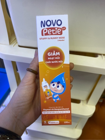 Xịt Mũi Novo Petie 100ml – Hỗ Trợ Giảm Ngạt Mũi, Chảy Nước Mũi Cho Trẻ Từ 3 Tháng Tuổi