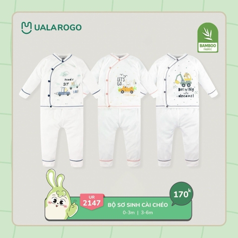 Bộ dài tay sơ sinh cài chéo Bamboo Ularogo 0-3/3-6m