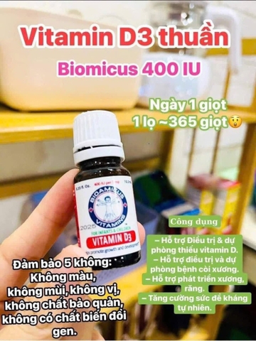 BioAmicus Vitamin D3 Liquid Drops 10.3ml – Vitamin D3 400 IU/Giọt Cho Trẻ Sơ Sinh & Trẻ Nhỏ