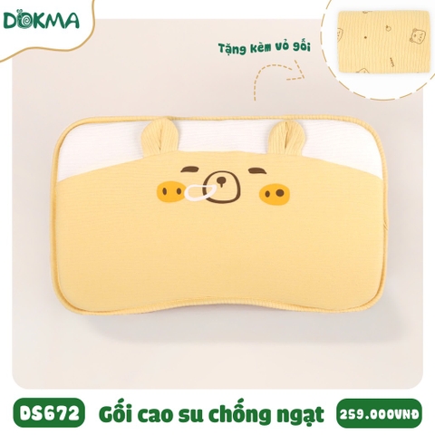Gối cao su non chống ngạt tặng kèm vỏ Dokma mã DS672