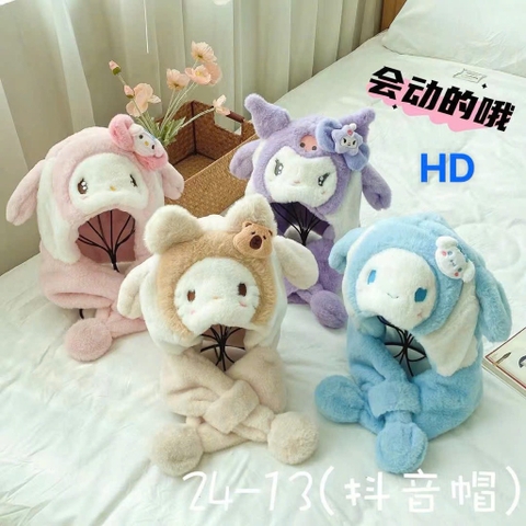 Mũ lông Kokomi bóp tay cử động tai ( mẫu mới)