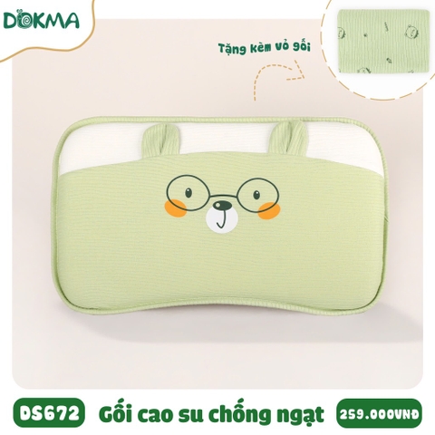 Gối cao su non chống ngạt tặng kèm vỏ Dokma mã DS672