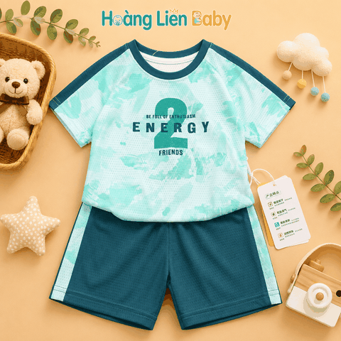 Bộ Thể Thao Bé Trai Cao Cấp ENERGY Mềm Mịn Mát Lạnh Size 90-130