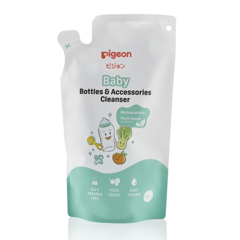 Nước rửa bình sữa Pigeon và phụ kiện 450ml ( túi) Gốc thực vật