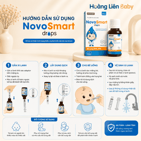 NovoSmart Drops 30ml – Bổ Sung DHA, EPA Hỗ Trợ Phát Triển Não Bộ Và Thị Lực Cho Trẻ
