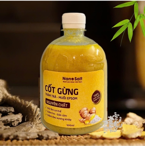Cốt gừng tràm trà muối Epsom (550ml) giúp giảm ho, giải cảm, giữ ấm cơ thể, giảm đau nhức