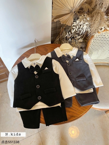 Bộ công tử bé trai nhung size 1-5year