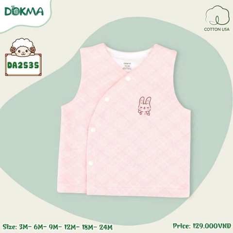 Dokma - Áo ghi lê cài lệch trần bông (3-24m) DA 2535
