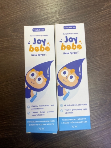 Dung Dịch Xịt Mũi Joy Bebe Nasal Spray 70ml – Làm Sạch Khoang Mũi, Hỗ Trợ Giảm Nghẹt Mũi Cho Bé