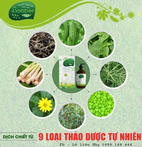 Nước Tắm Gội Thảo Dược Bobber cho bé từ sơ sinh phòng ngừa mụn, rôm sảy, hăm da
