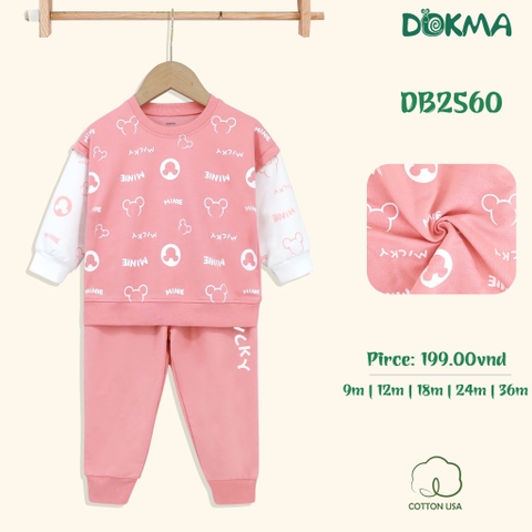 Dokma - Bộ cổ tròn dài tay nỉ da cá DB2560