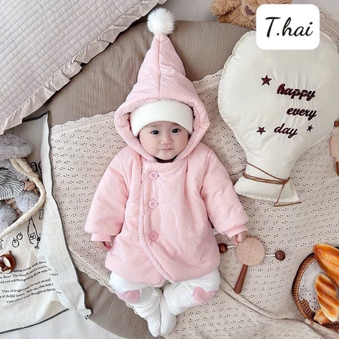 Áo khoác lông có mũ size nhí cho bé trai, gái