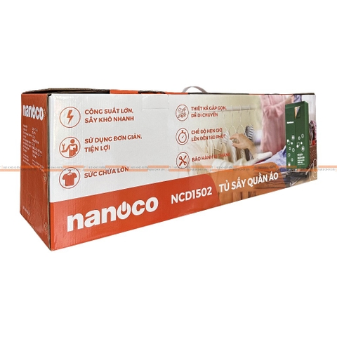 Tủ Sấy Quần Áo Nanoco NCDQ1502 1500W ( Bảo hành 18 tháng)