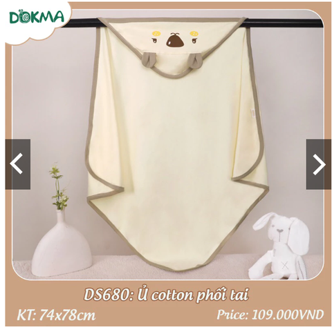 Ủ cotton mỏng Thu - Đông phối tai Dokma DS680