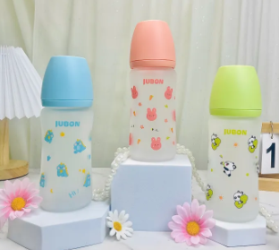 Bình sữa thuỷ tinh tráng silicon Jubon 240ml (Hàn Quốc)