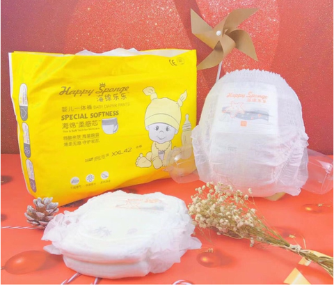 Bỉm HAPPY SPONGE Natural  tã dán size S(60 miếng)
