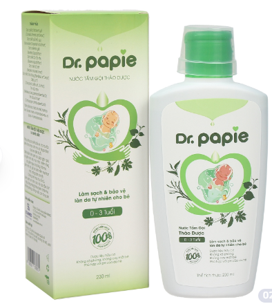 Nước tắm gội thảo dược Dr. Papie 230ml