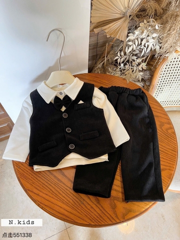 Bộ công tử bé trai nhung size 1-5year