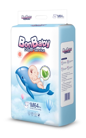 BonBaby cá heo - Tã dán size M 64 Miếng