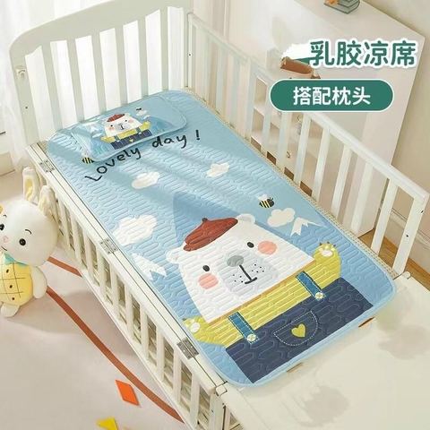 Chiếu điều hoà kèm gối GENKIKUN cho bé ngủ ngon họa tiết siêu đáng yêu
