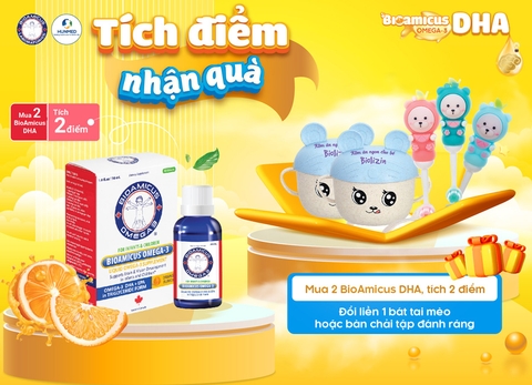 TPCN - BioAmicus Omega-3 DHA EPA vị cam cho bé (Từ sơ sinh)-Vị ngon độc quyền