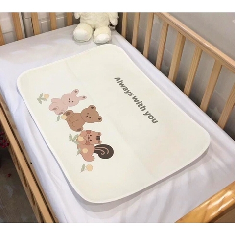Tấm lót chống thấm 4D cho bé sơ sinh thay tã bỉm mẫu mới nhiều họa tiết