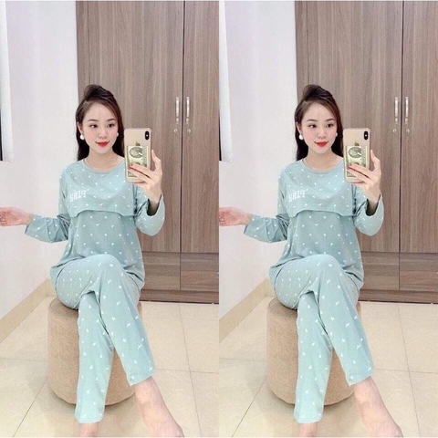 Bộ đồ bầu và sau sinh PINK chất cotton đẹp cho mẹ bầu mặc nhà và cho con bú