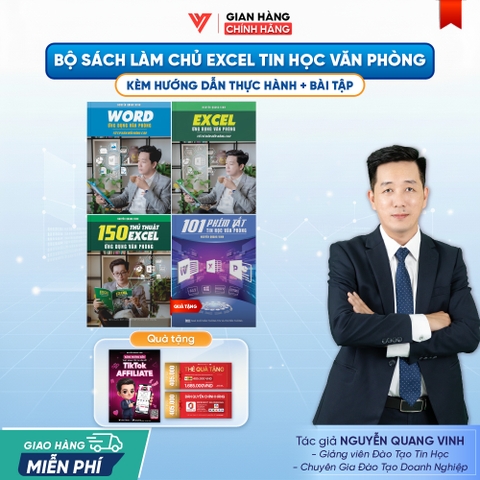 Bộ 3 Sách Tin Học  Excel Từ Cơ Bản Đến Nâng Cao Và Word Và 150 Thủ Thuật Excel Ứng Dụng Văn Phòng