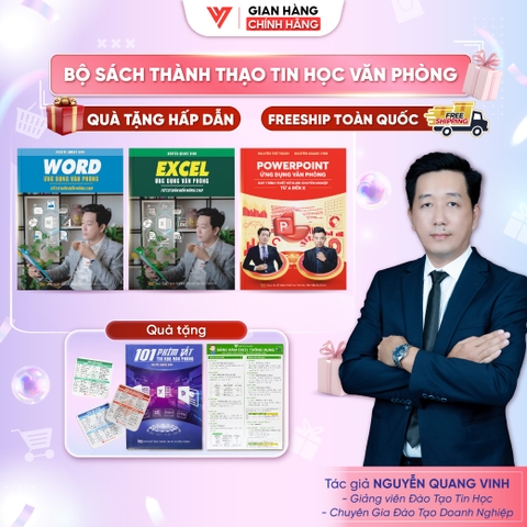 Bộ 3 sách Word - Excel - PowerPoint ứng dụng văn phòng