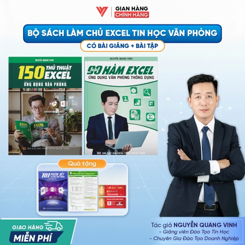 Bộ 2 Sách Tin Học 90 Hàm Excel Và 150 Thủ Thuật Excel Ứng Dụng Văn Phòng