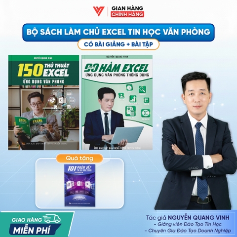 Bộ 2 Sách 90 Hàm Excel Và 150 Thủ Thuật Excel Ứng Dụng Văn Phòng