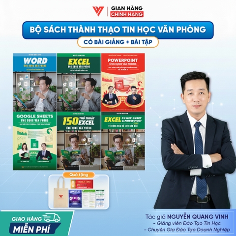 Bộ 6 Sách Word - Excel - PowerPoint - Google Sheets - 150 TT - Power Query Ứng Dụng Văn Phòng