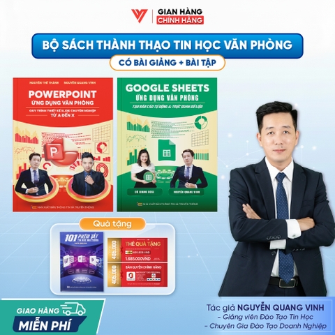 Bộ 2 Sách PowerPoint và Google Sheets Ứng Dụng Văn Phòng