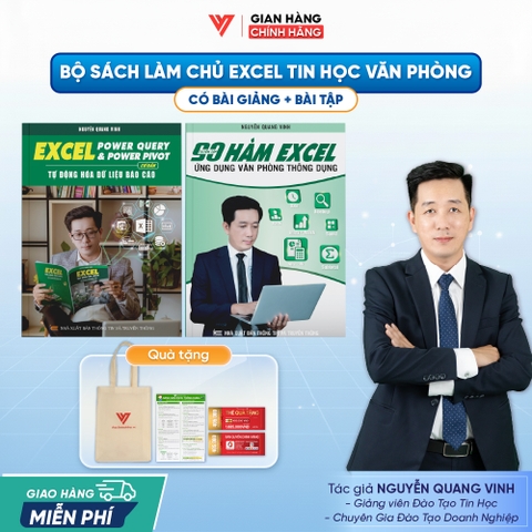 Bộ 2 Sách Tin Học 90 Hàm Excel Và Excel Power Query & Power Pivot Ứng Dụng Văn Phòng