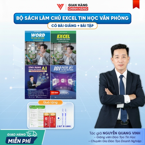 Bộ 3 Sách Word - Excel - Ứng dụng AI Trong Văn Phòng