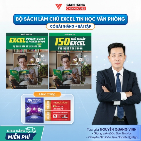 Bộ 2 Sách Power Query & Power Pivot Và 150 Thủ Thuật Excel Ứng Dụng Văn Phòng