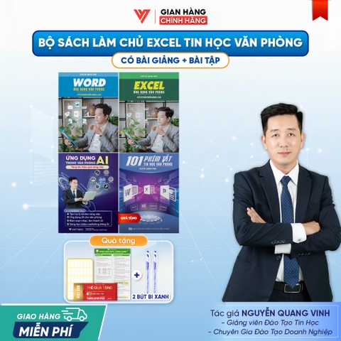 Bộ 3 Sách Word - Excel - Ứng dụng AI Trong Văn Phòng