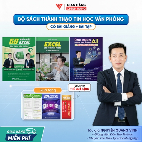 Bộ 3 Sách Excel - 68 Biểu mẫu Excel - Ứng dụng AI Trong Văn Phòng