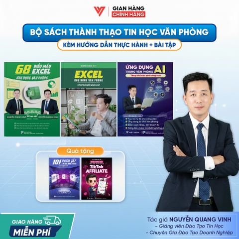 Bộ 3 Sách Excel - 68 Biểu mẫu Excel - Ứng dụng AI Trong Văn Phòng