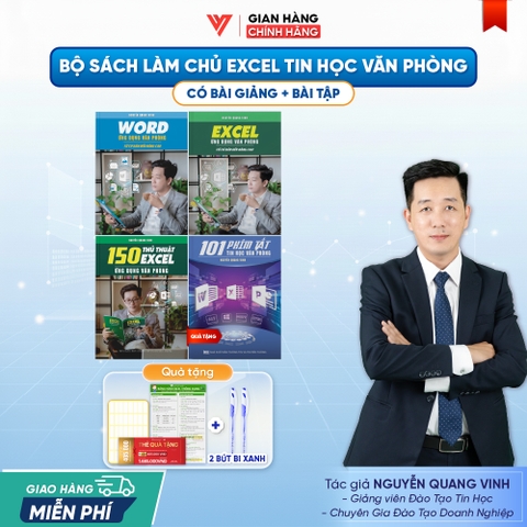 Bộ 3 Sách Tin Học  Excel Từ Cơ Bản Đến Nâng Cao Và Word Và 150 Thủ Thuật Excel Ứng Dụng Văn Phòng