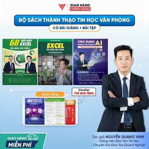 Bộ 3 Sách Excel - 68 Biểu mẫu Excel - Ứng dụng AI Trong Văn Phòng