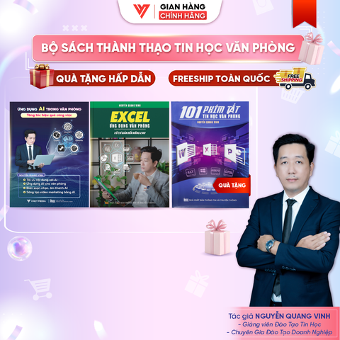 Bộ 2 sách Excel Ứng dụng Văn Phòng Từ Cơ Bản Đến Nâng Cao và Ứng Dụng AI Trong Văn Phòng