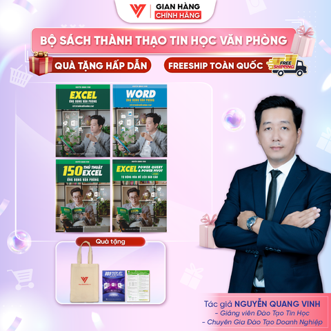 Bộ 4 Sách Power Query & Power Pivot, 150 Thủ Thuật, Excel Cơ Bản Đến Nâng Cao Và Word