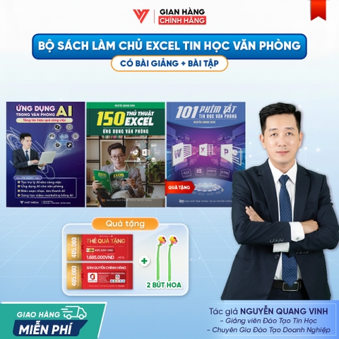 Bộ 2 Sách Ứng Dụng AI Và 150 Thủ Thuật - Ứng Dụng Văn Phòng Từ Cơ Bản Đến Nâng Cao