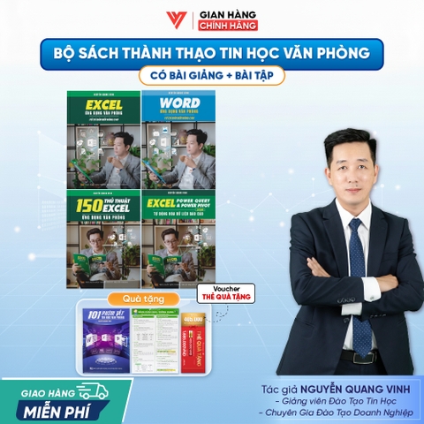 Bộ 4 Sách Power Query & Power Pivot, 150 Thủ Thuật, Excel Cơ Bản Đến Nâng Cao Và Word