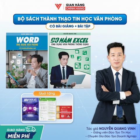 Bộ 2 Sách Tin Học Word Từ Cơ Bản Đến Nâng Cao Và 90 Hàm Excel Ứng dụng Văn Phòng