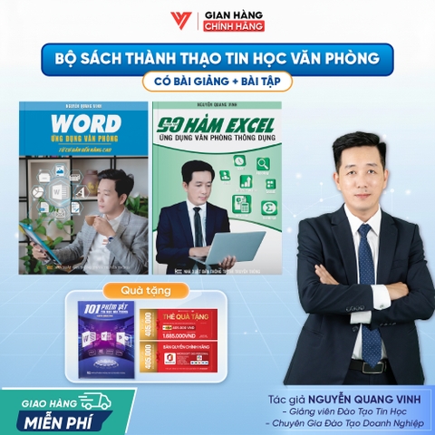 Bộ 2 Sách Word Ứng dụng Văn Phòng Từ Cơ Bản Đến Nâng Cao và 90 Hàm Excel Thông Dụng