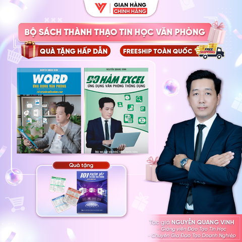 Bộ 2 sách Word Ứng dụng Văn Phòng Từ Cơ Bản Đến Nâng Cao và 90 Hàm Excel Thông Dụng