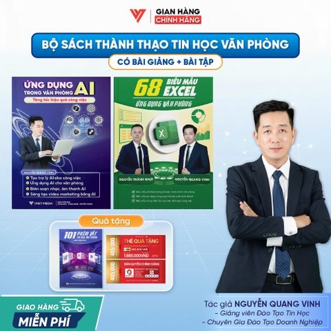 Bộ 2 Sách Ứng Dụng AI Trong Văn Phòng và 68 Biểu Mẫu Excel