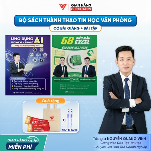 Bộ 2 Sách Ứng Dụng AI Và 68 Biểu Mẫu Excel Ứng dụng Văn Phòng